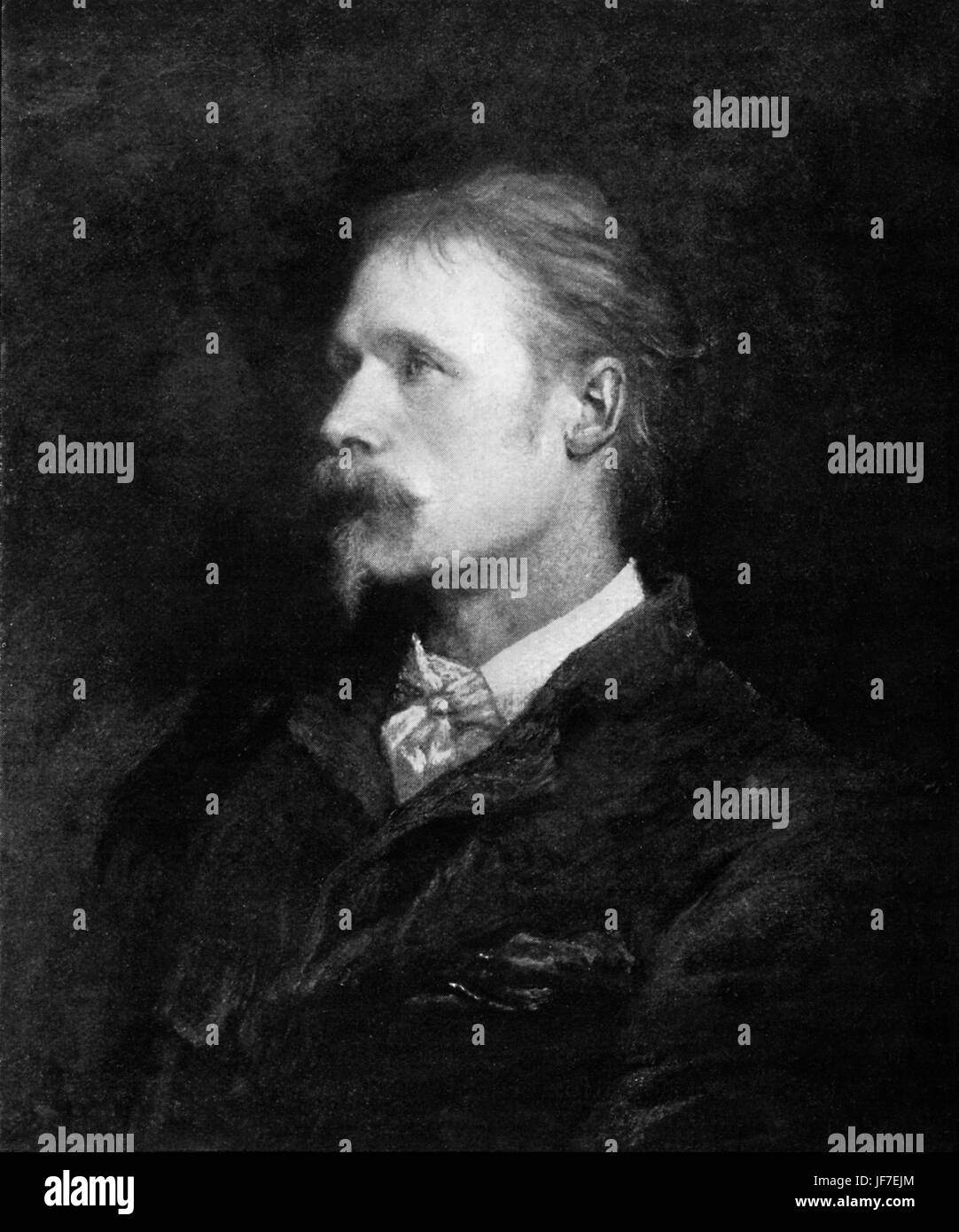 Walter Crane - English artist of Arts and Crafts movement, 15 August  1845 - 14 March   1915. Portrait by George Frederic Watts: 23 February 1817 – 1 July 1904. Stock Photo
