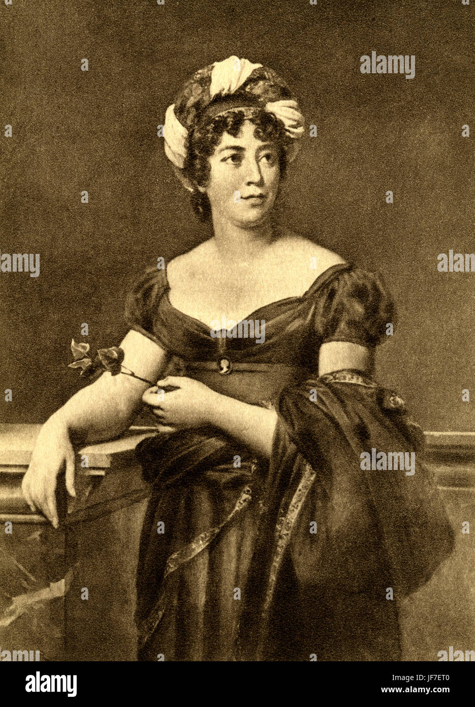 Madame de Staël (Baronne Anne Louise Germaine de Staël-Holstein), portrait. French-speaking Swiss author living in Paris and abroad, she influenced literary tastes in Europe at the turn of the 18th and 19th centuries. 22 April   1766 –  14 July  1817 Stock Photo