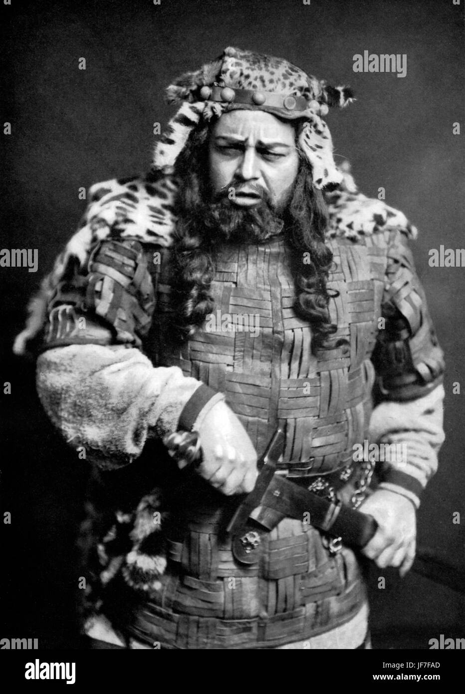 Claudius, King of Denmark, from William Shakespeare's Hamlet,  played by Mr. Oscar Asche. 1905.  Accompanying dialogue: Good, Laertes, If you desire to know the certainty of your dear father's death.. Stock Photo