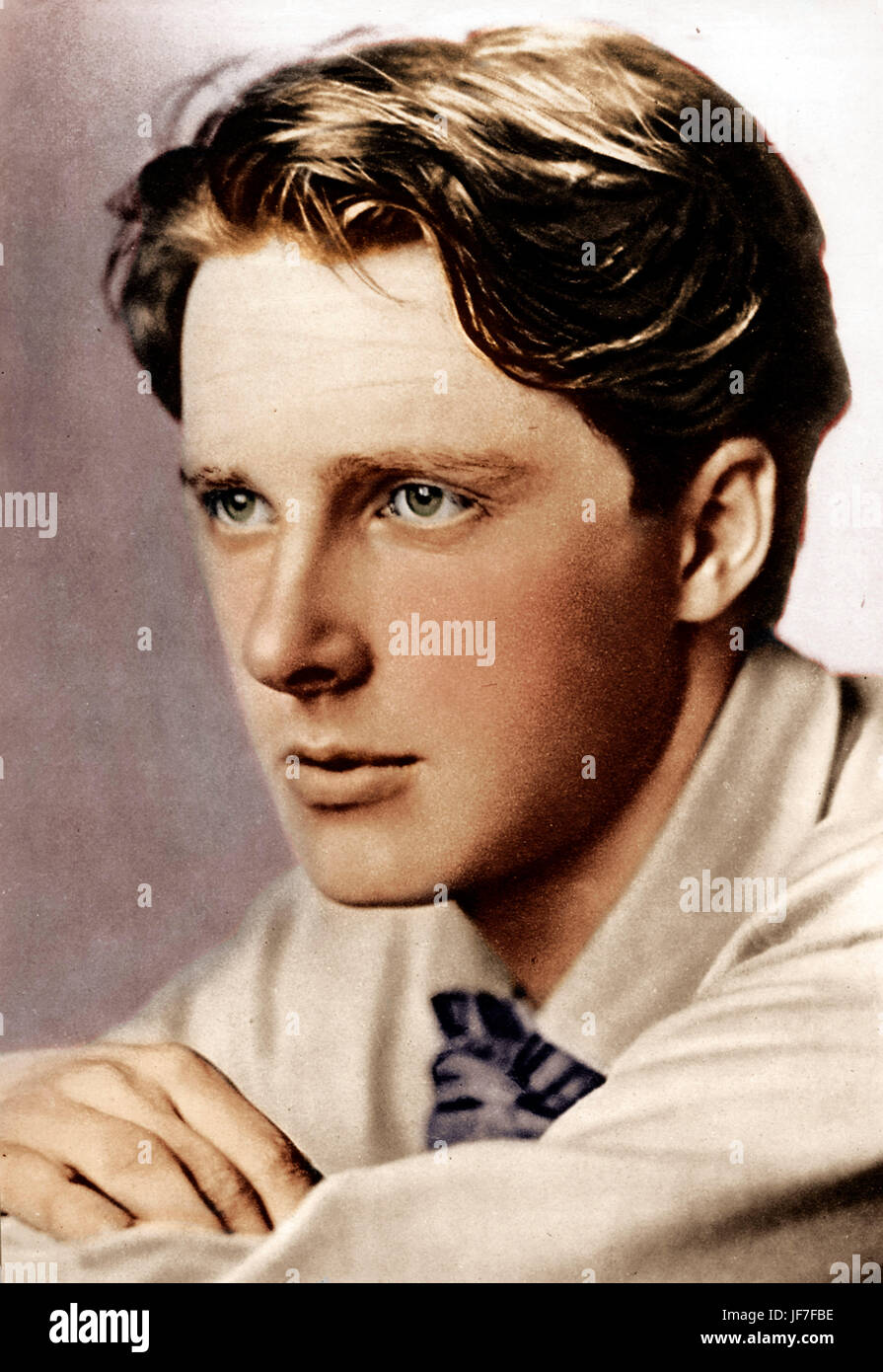 Rupert Brooke,  c. 1917.  Rupert Chawner Brooke (middle name sometimes given as Chaucer): English poet,  b. August 1887 – d. April 1915. Stock Photo