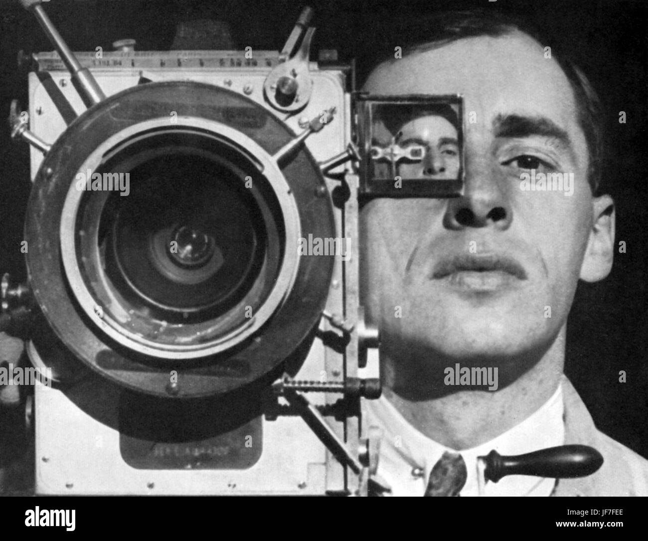 Dziga Vertov /Vertof, pseudonym of David Abelevich Kaufman, directed the  film Man with the Movie Camera (1929) where his brother Mikhail Kaufman  poses with a camera taking a self-portrait. This is a