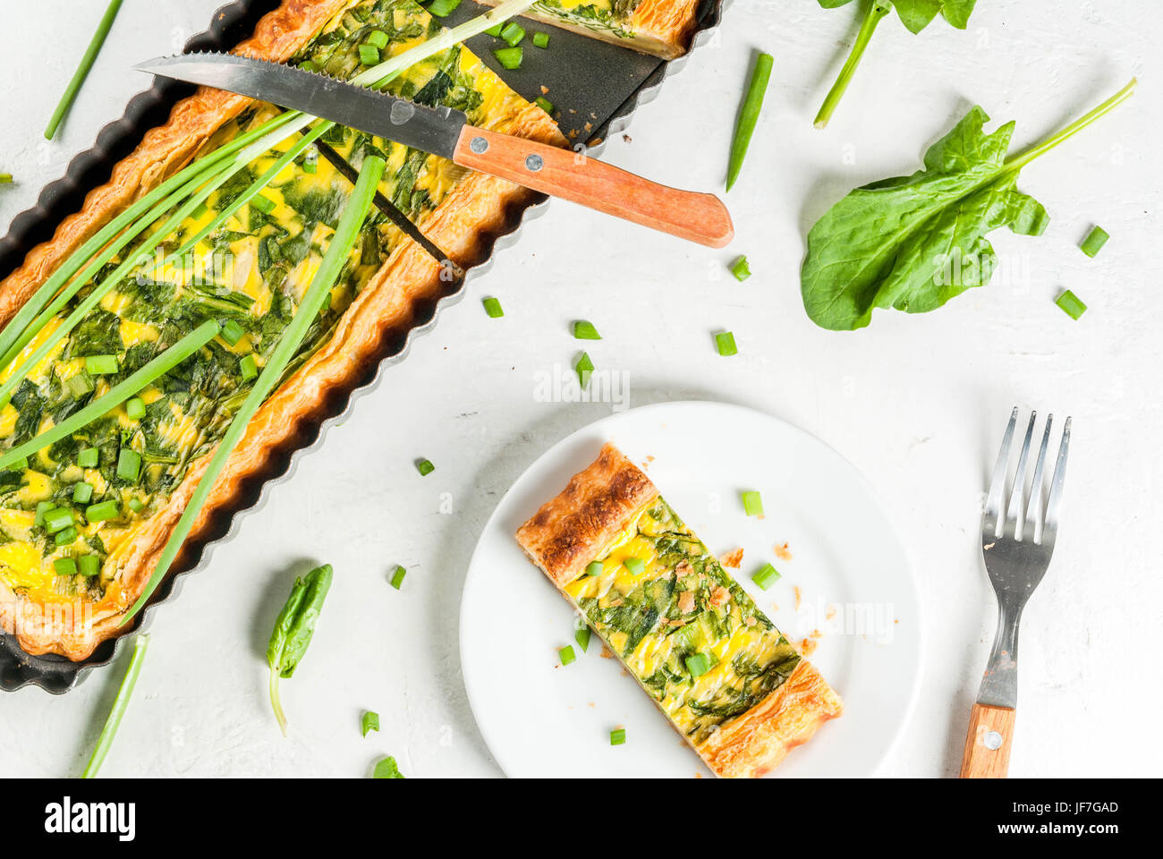 French home cooking. Casserole. Pie. quiche lorraine from puff pastry