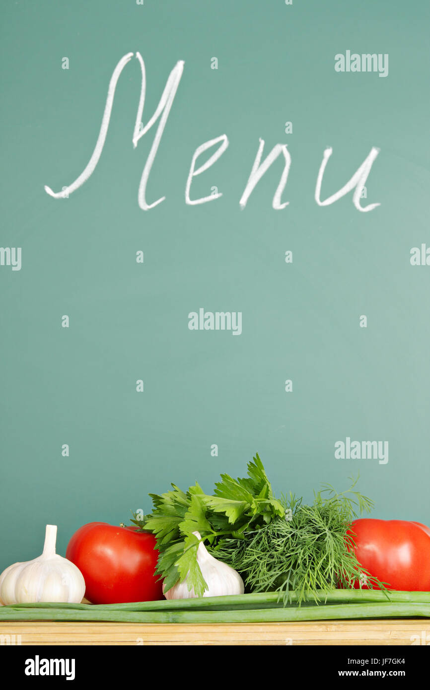 Vegetables and vegetarian menu Stock Photo