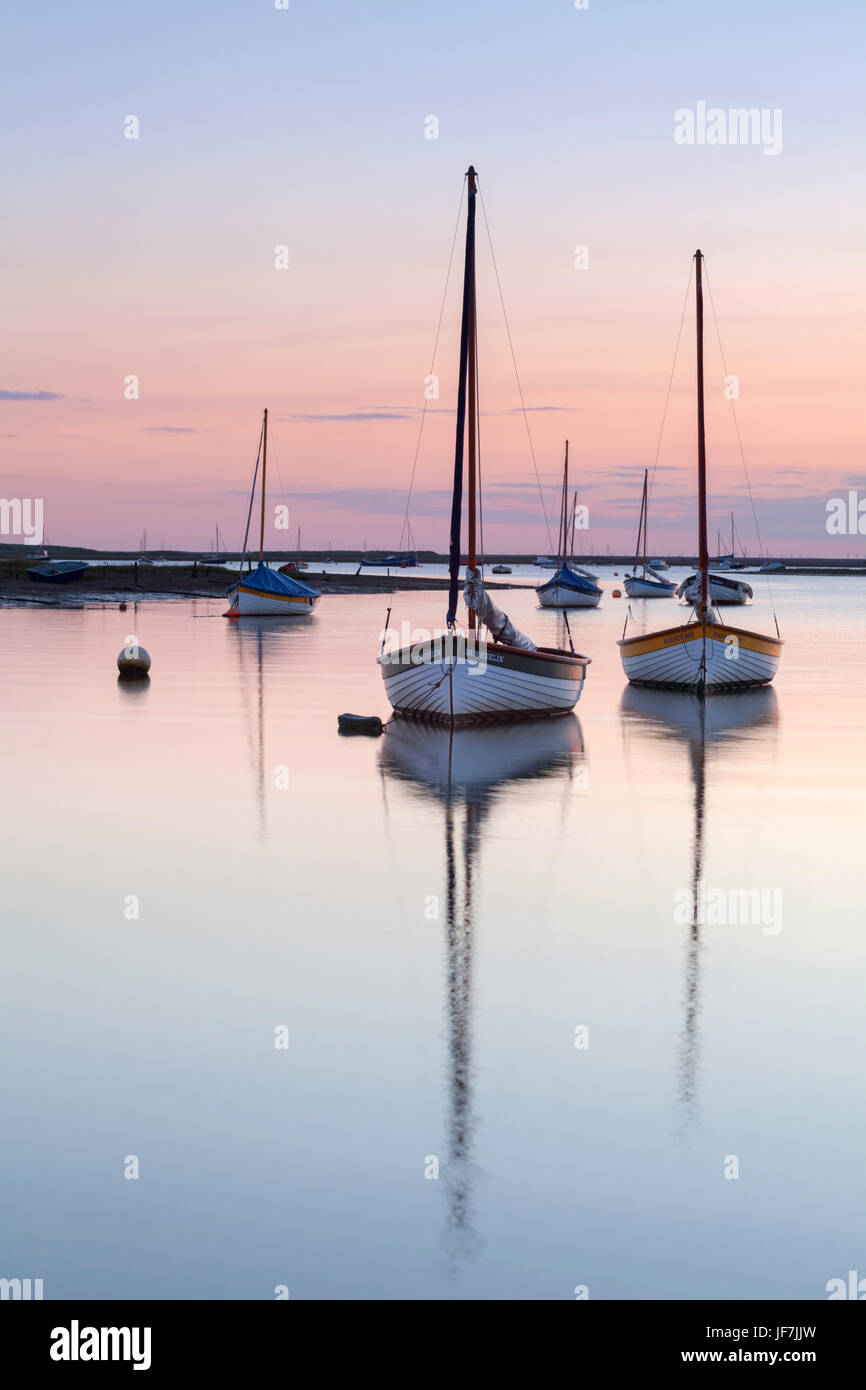 Morston boats at dawn Stock Photo