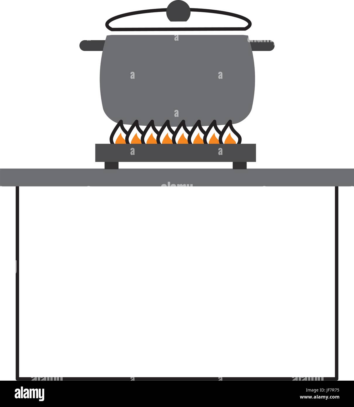 kitchen pot with stove Stock Vector Image &amp; Art - Alamy