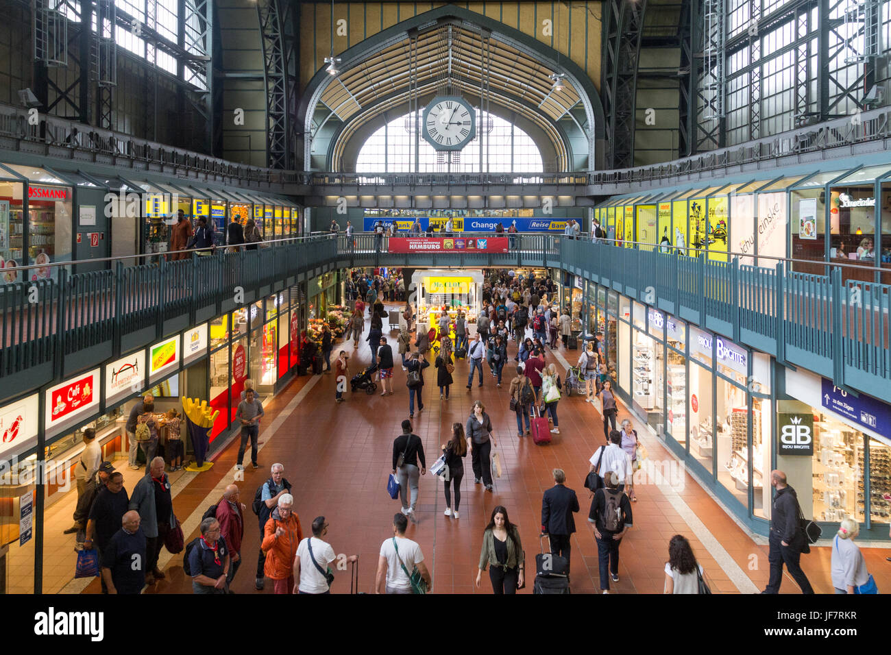 August, 05, 2016: People and shops in the main train station Stock Photo