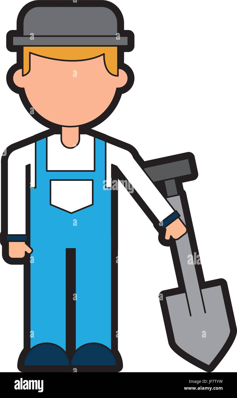 farmer character with shovel Stock Vector Image & Art - Alamy