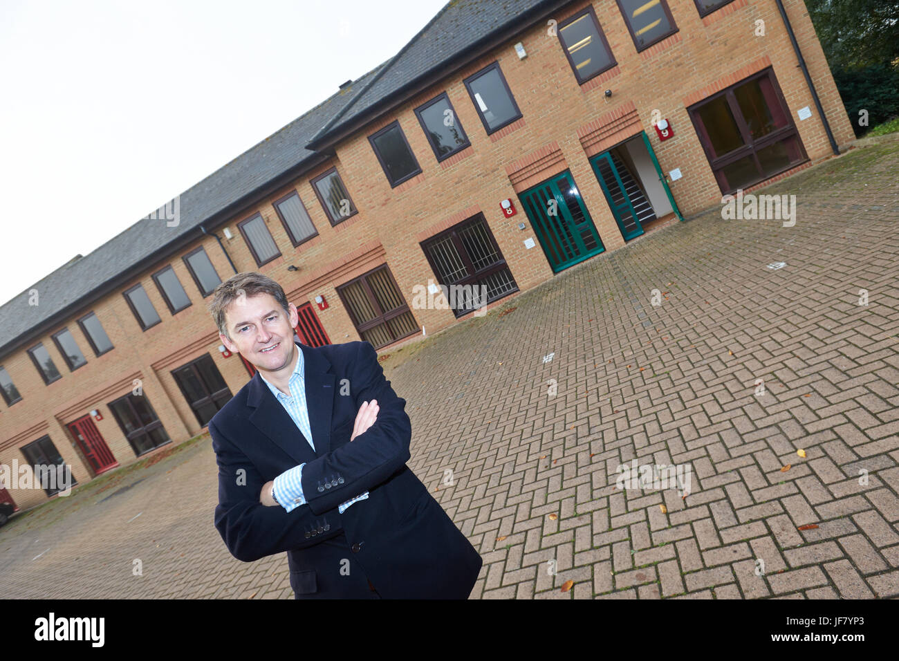 Richard Venables of property firm VSL at an office block in Lakesmere Close, Kidlington, that is to be turned into housing by his firm Stock Photo