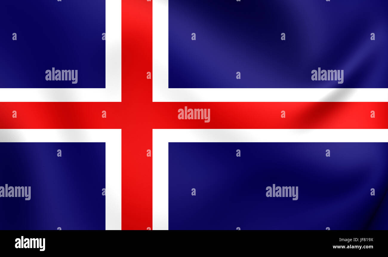3D Flag of the Iceland. Close Up Stock Photo - Alamy