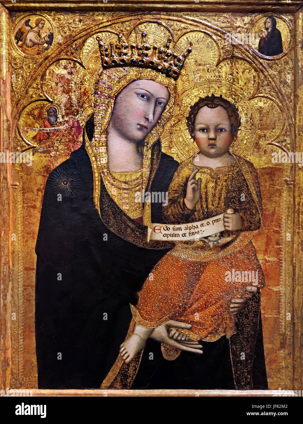Mary with Child 1390-1400 by Andrea Vanni 1332 –1414 Italian painter of the early Renaissance,  Siena Italy. Stock Photo