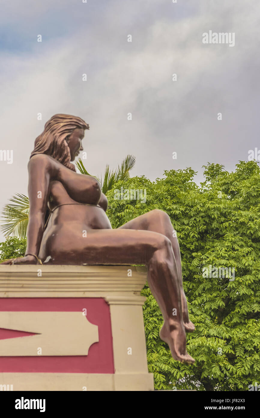 Exuberant Woman Sculpture Olinda Brazil Stock Photo