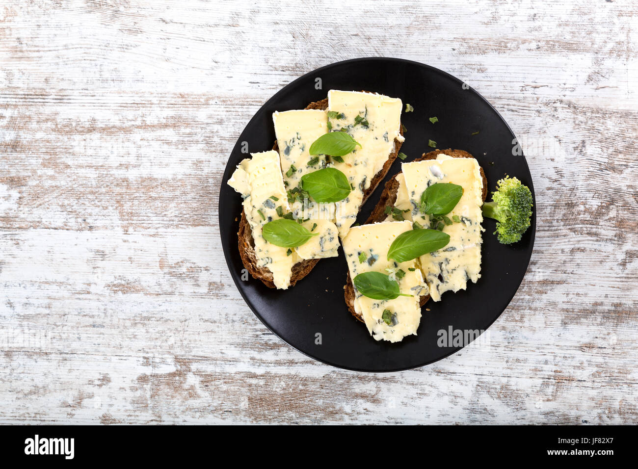 Sandwiches with Roquefort cheese Stock Photo - Alamy
