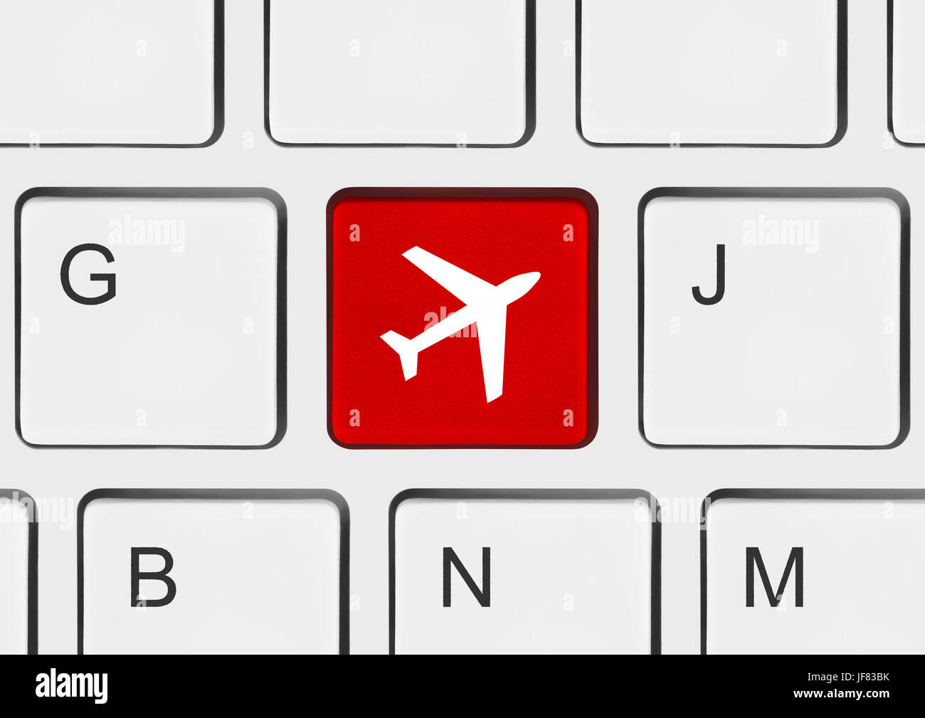 Computer keyboard with Plane key Stock Photo Alamy