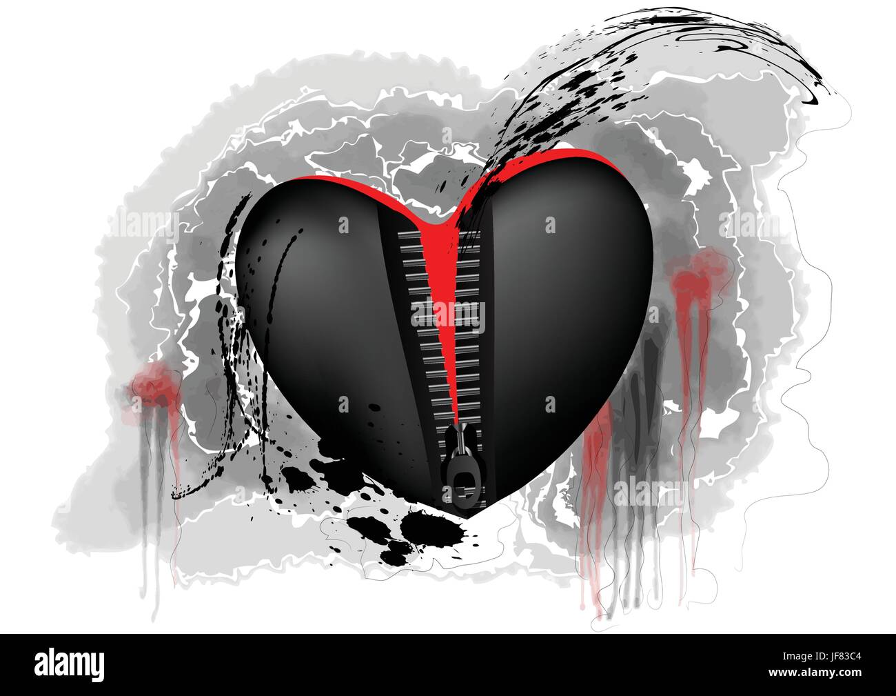 black and red heart Stock Vector Image & Art - Alamy