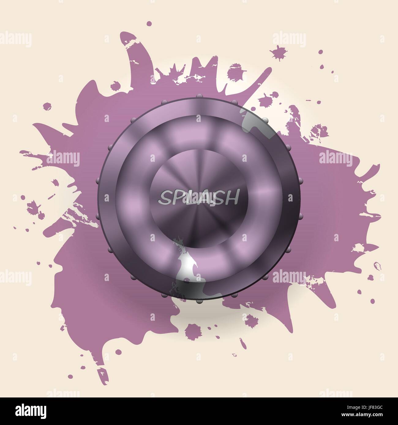 Metallic button splattered with paint Stock Vector Image & Art Alamy