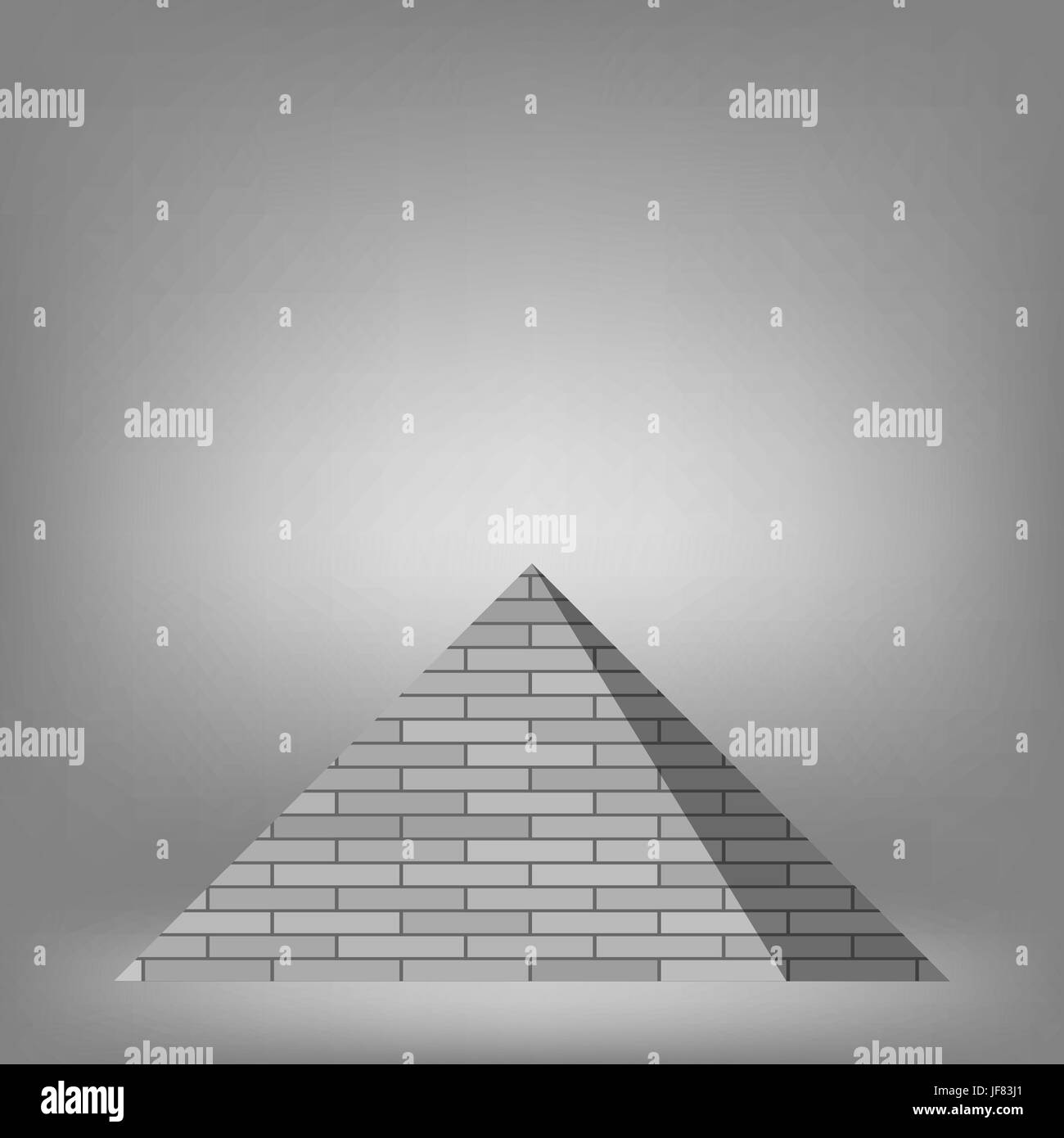 Pyramid on Grey Background for Your Design Stock Vector