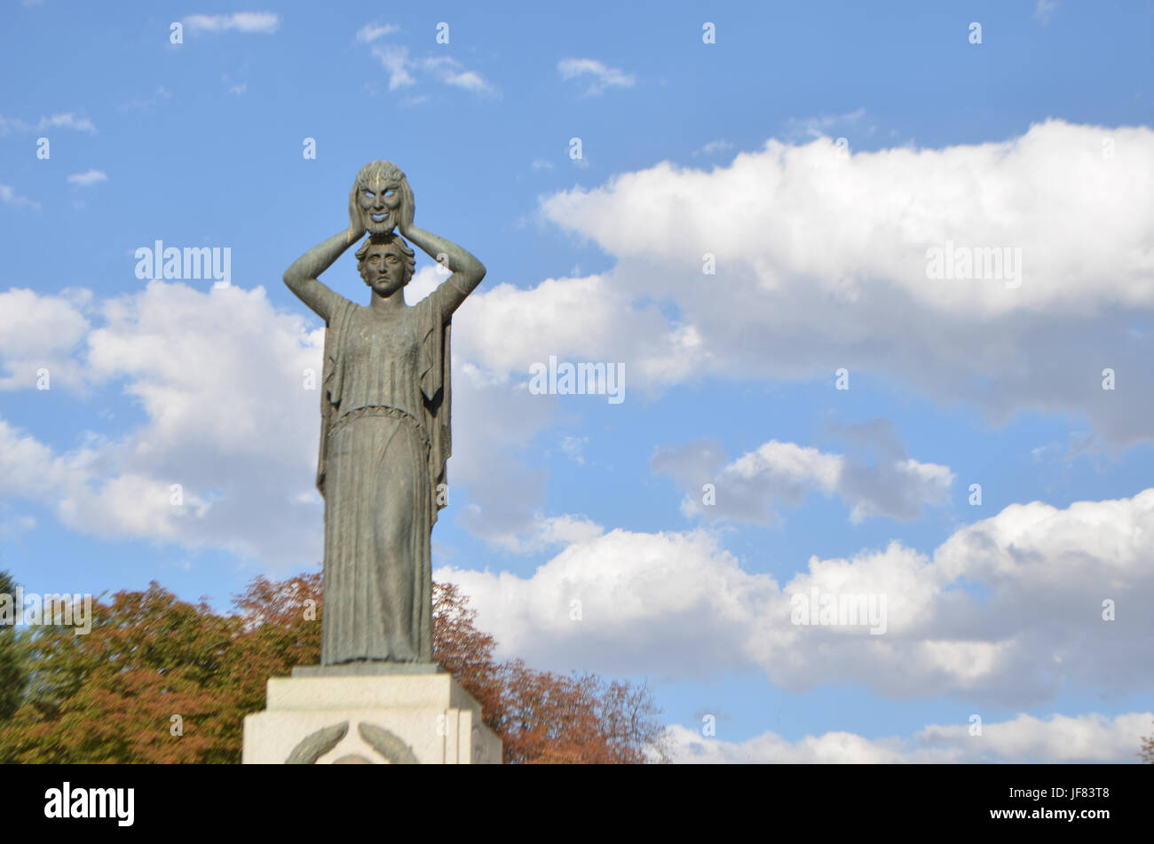 Monument to Jacinto Benavente at The Buen Retiro Park in Madrid, Spain Stock Photo