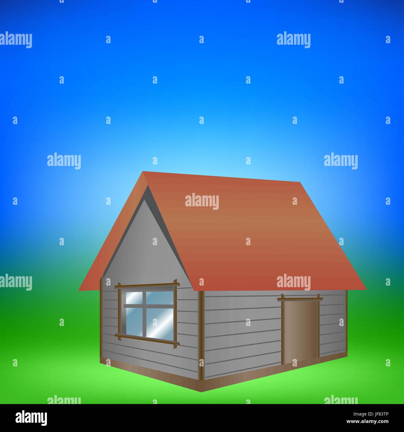 Modern House on Blue Sky Background for Your Design Stock Vector Image ...