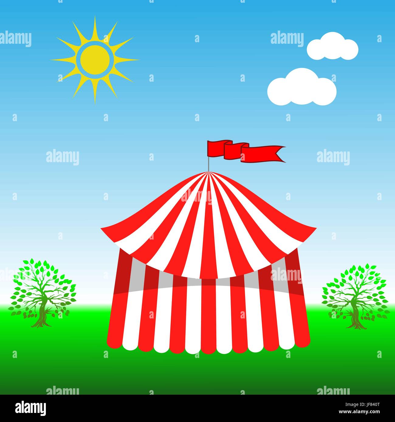 Circus Tent Icon on Blue Sky Background Stock Vector Image & Art - Alamy