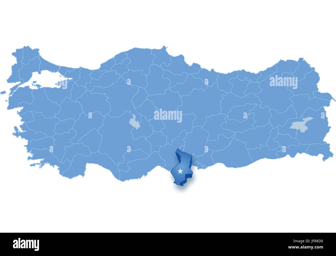 Map of Turkey, Hatay Stock Vector