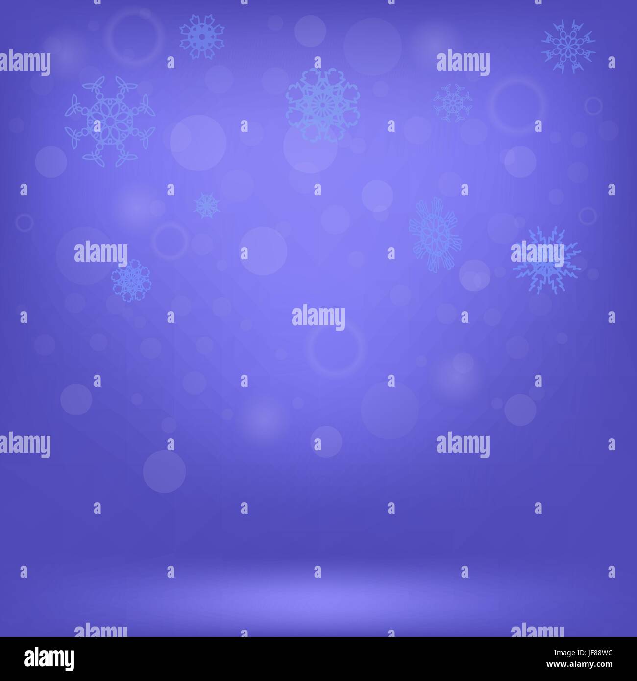 Winter Snow Background. Snow Flakes on Blue Sky Background Stock Vector