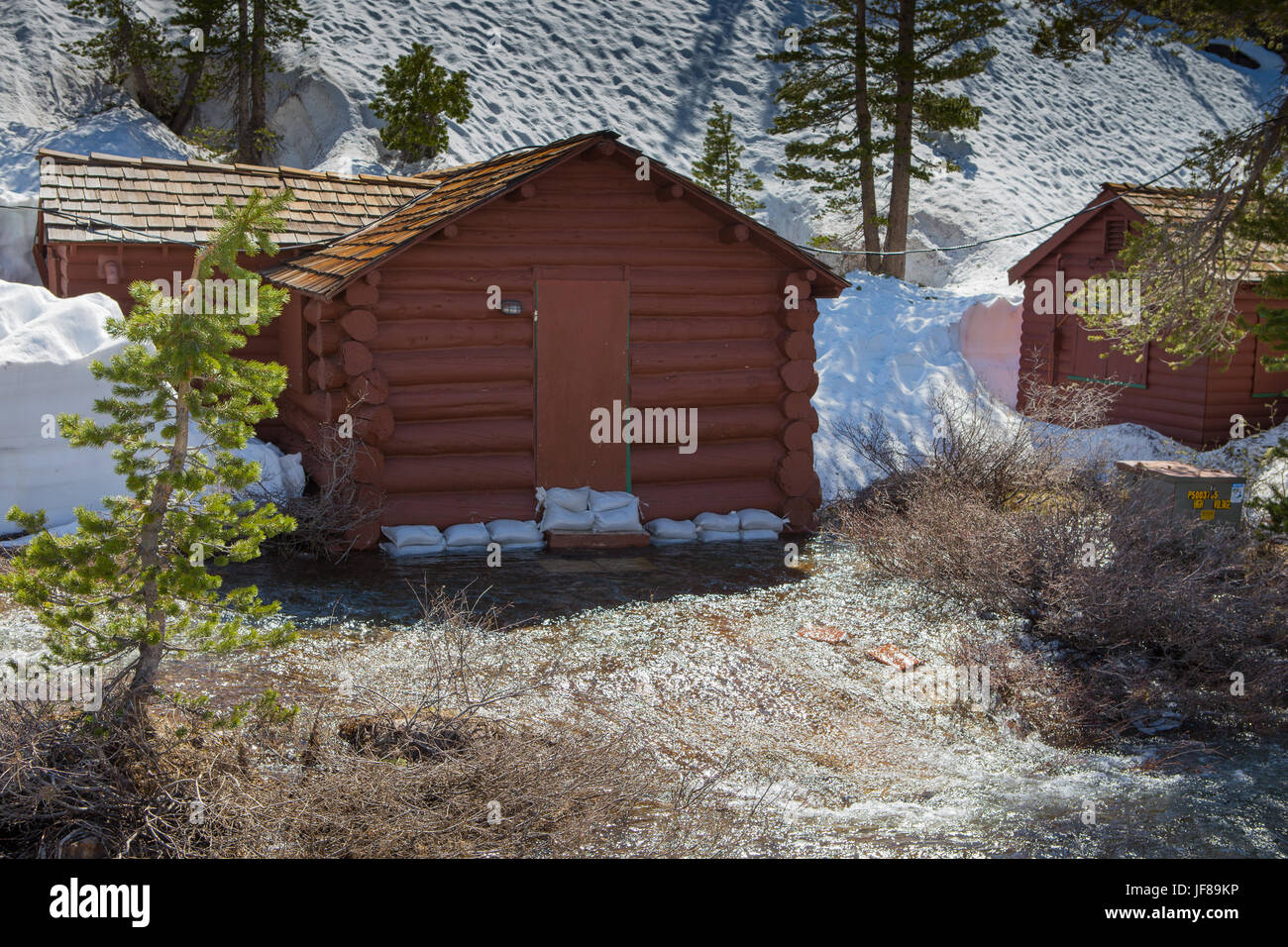 Wood Cabins At The Tioga Pass Resort High In The Sierra Nevada