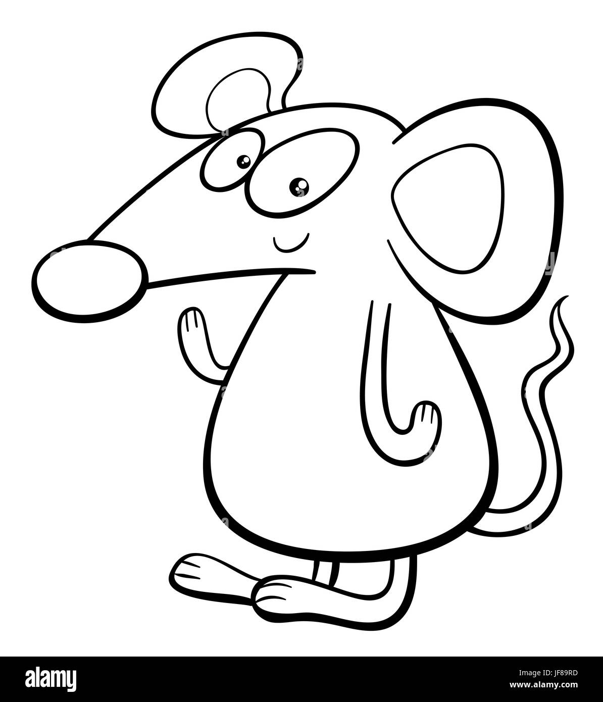 cartoon mouse coloring page Stock Photo