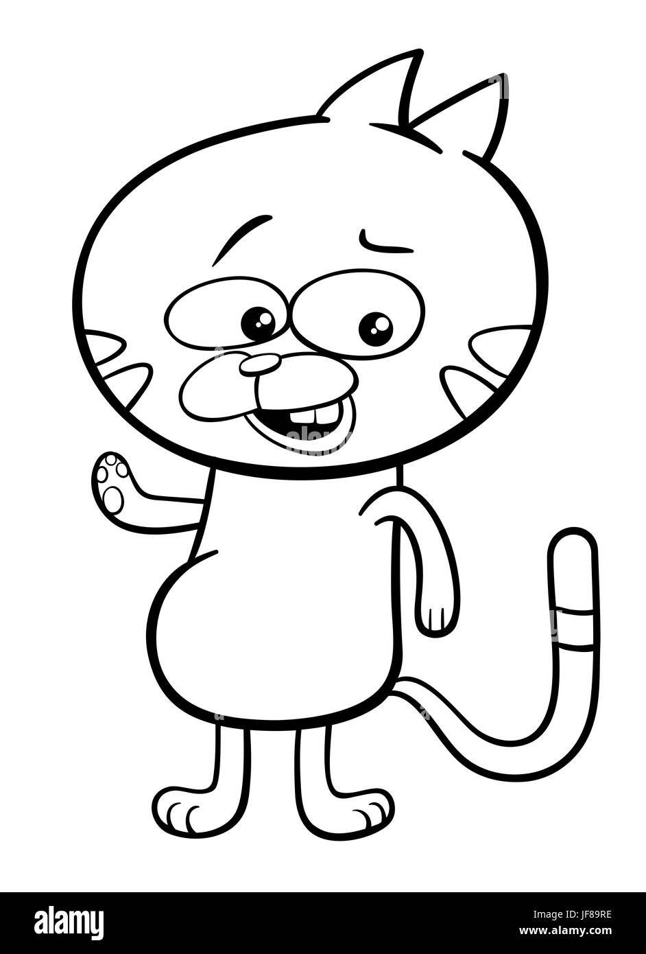 cartoon cat coloring page Stock Photo