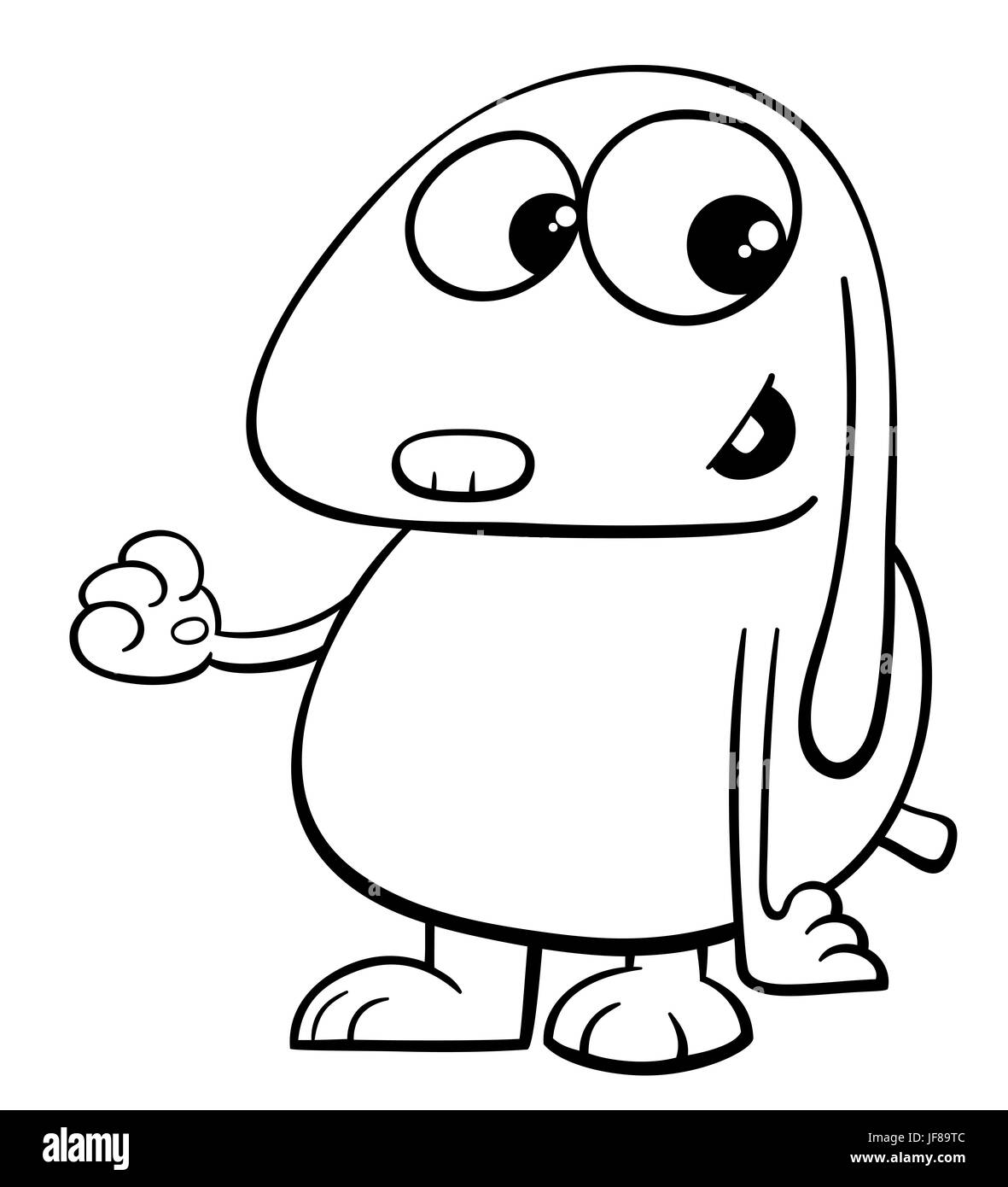 cartoon dog coloring page Stock Photo