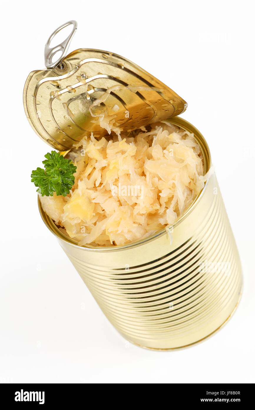 sauerkraut in a tin can Stock Photo