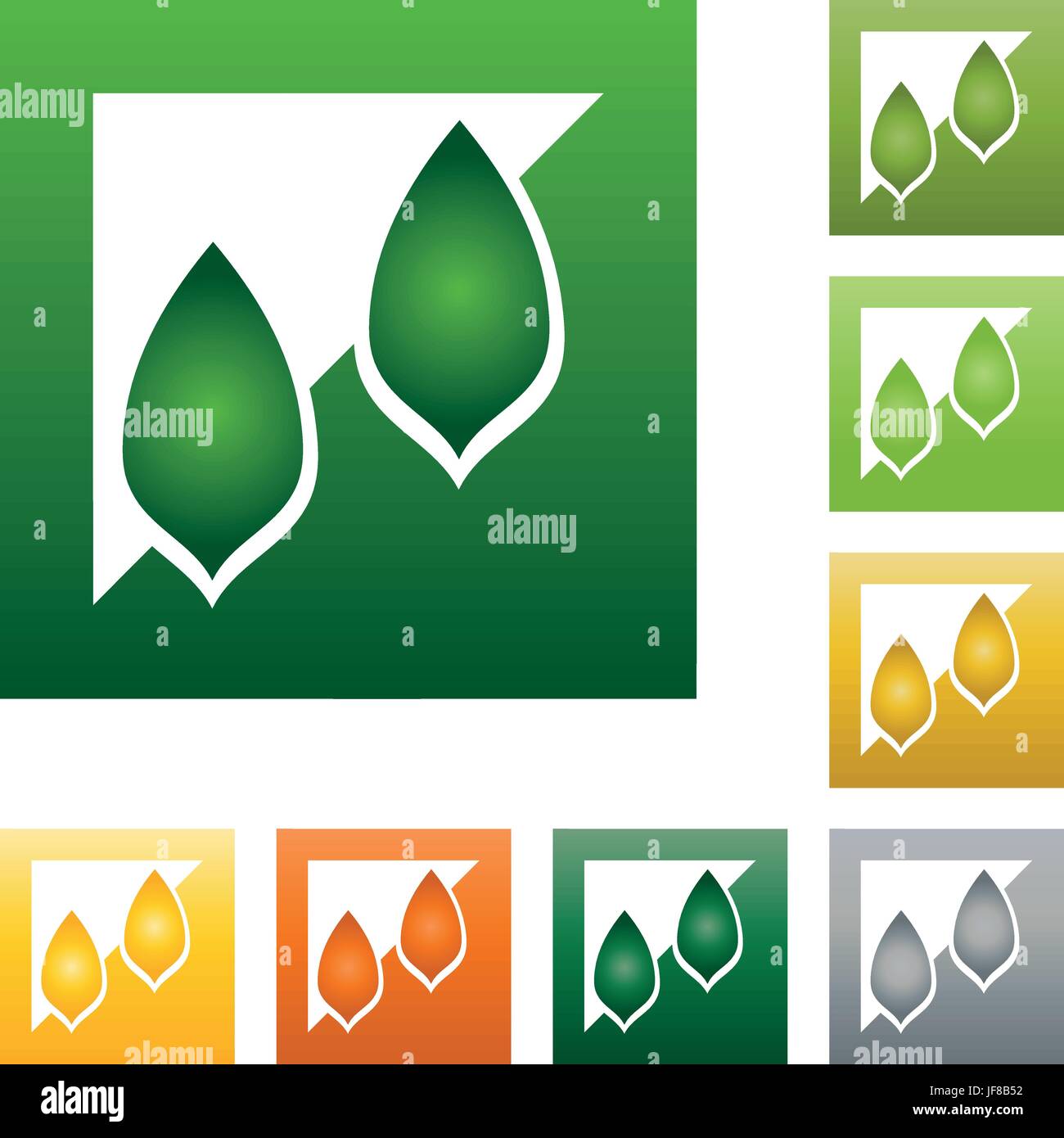 two leaves,logo,plant,garden Stock Vector