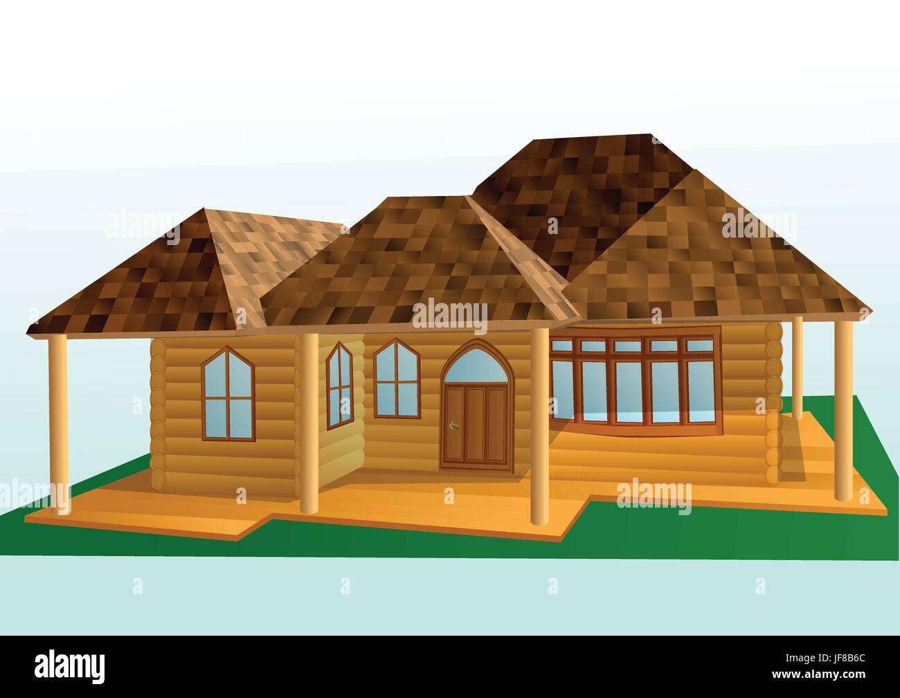 Wooden residential architecture Stock Vector Images - Alamy