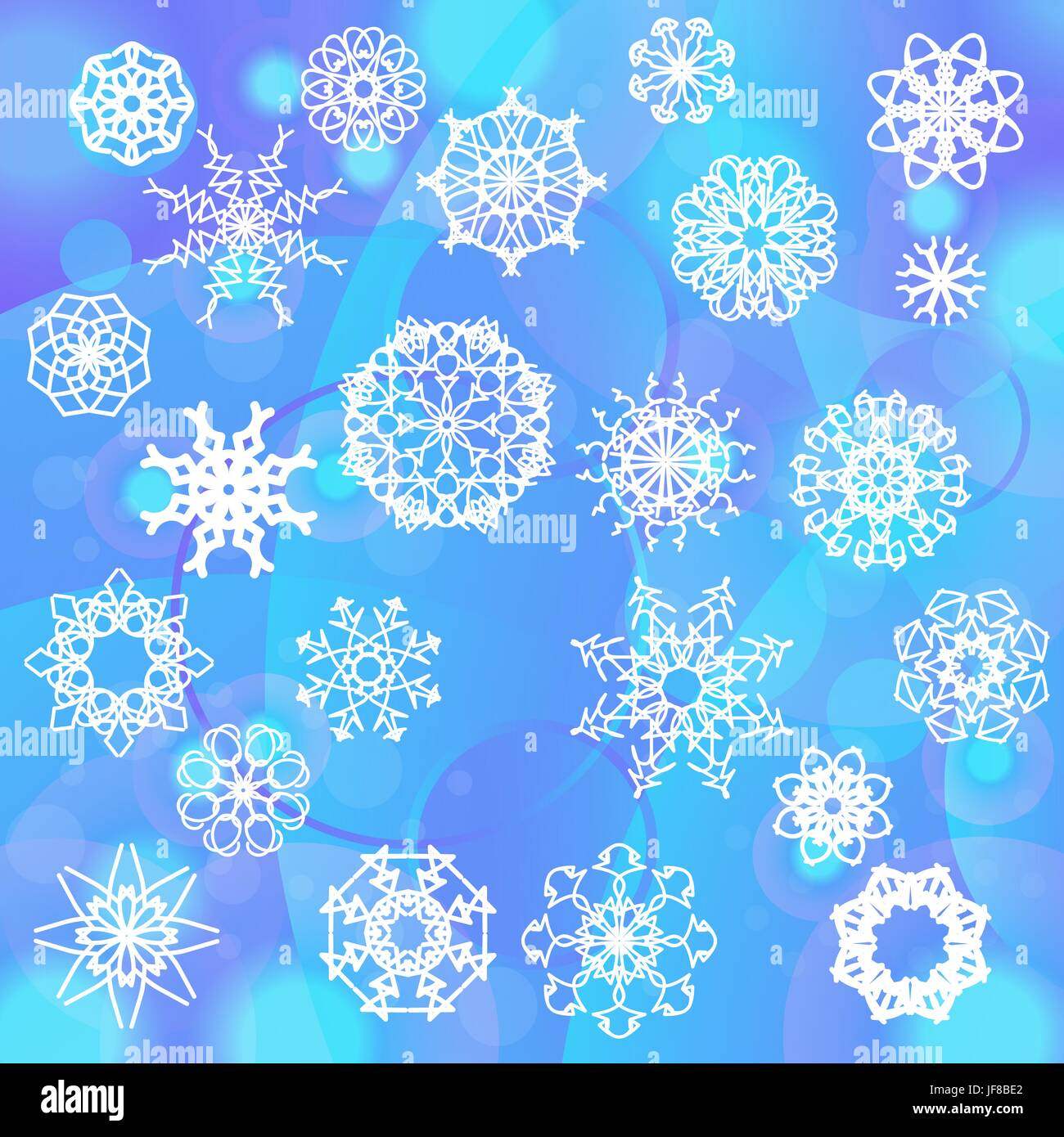 Snow Flake Background. Winter Decorative Ornamental Pattern Stock Vector