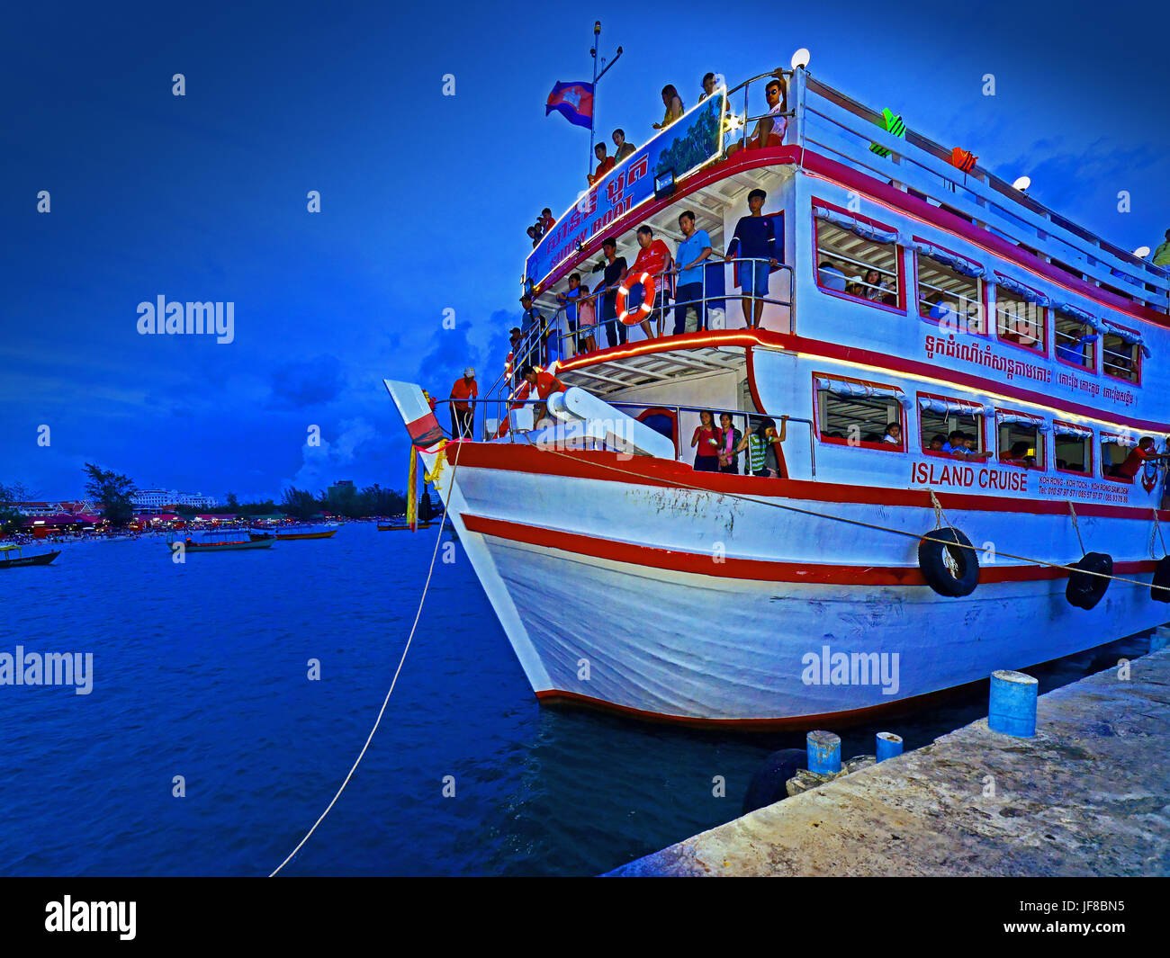 Cambodia Sihanoukville Island Cruise ferry and tourists day trippers