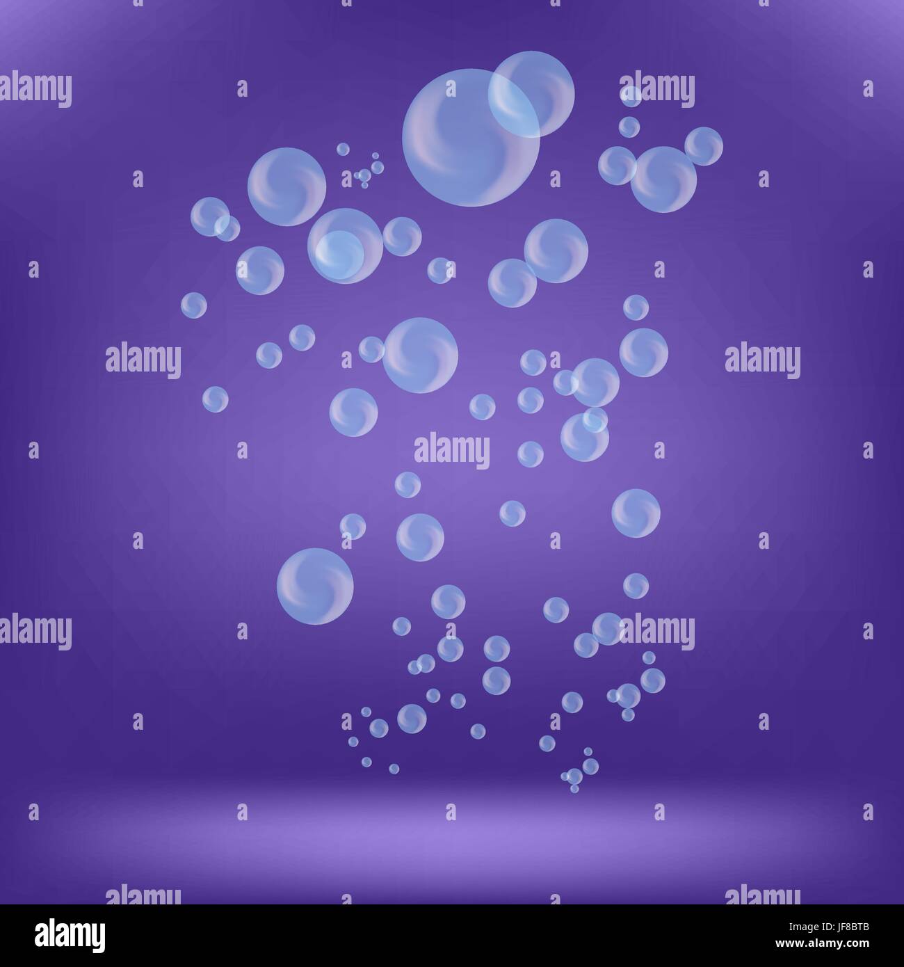 Blue Soap Bubbles Isolated on Purple Background Stock Vector Image ...