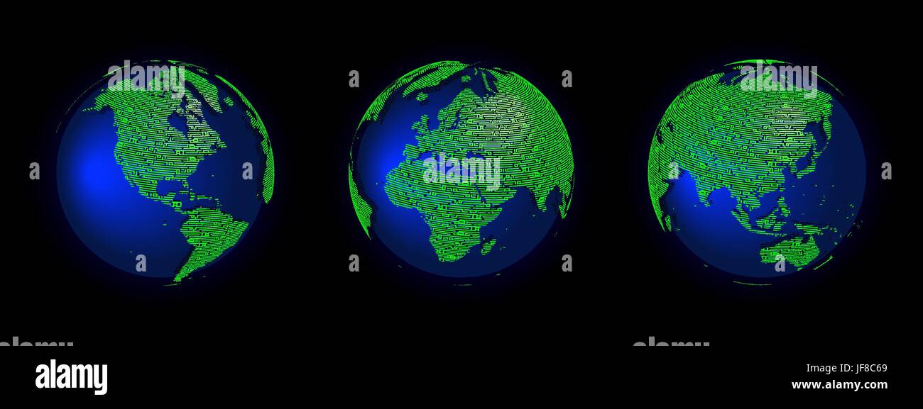 Electronic world 3 globes Stock Vector Image & Art Alamy