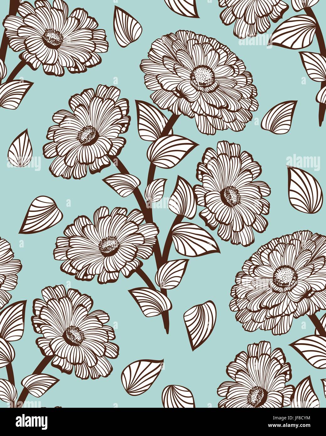 Seamless vector floral pattern Stock Vector Image & Art - Alamy