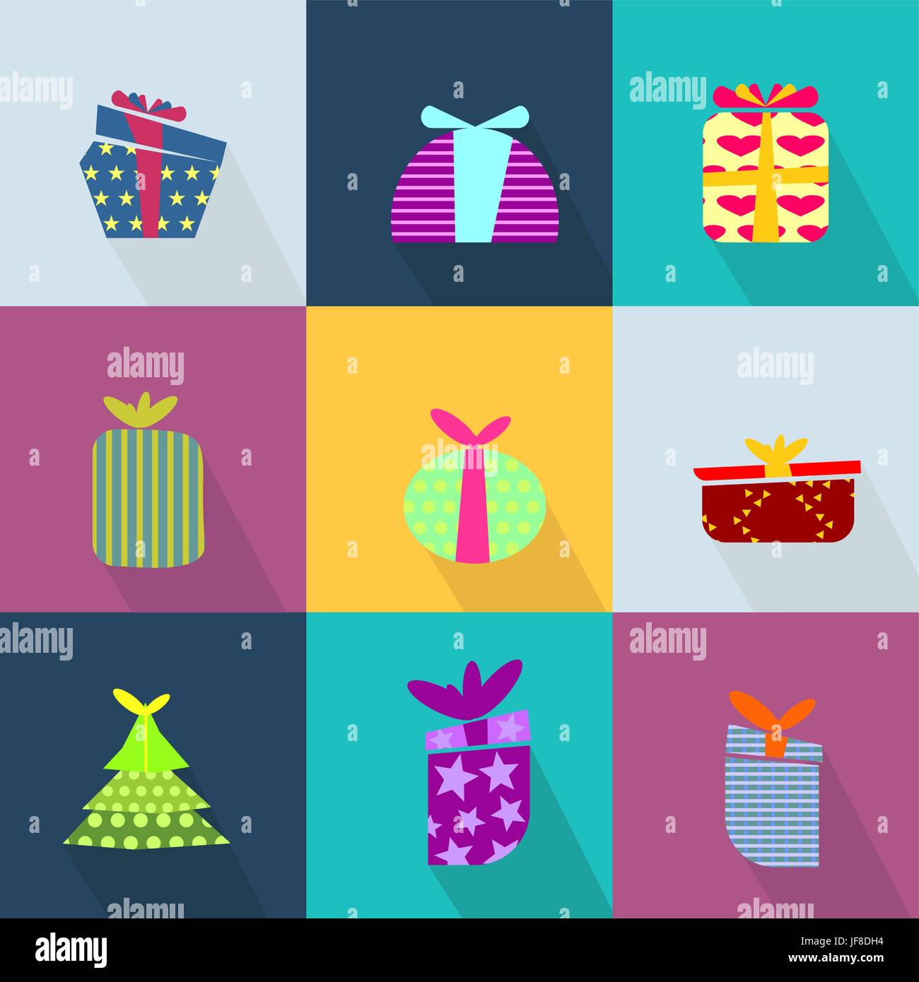Vintage and modern gift boxes Stock Vector Images - Alamy