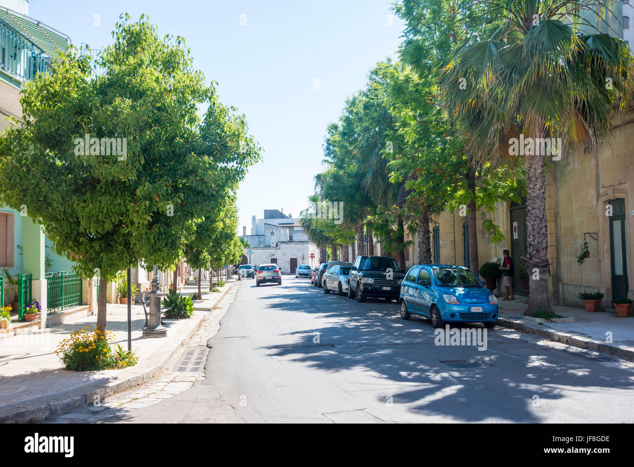 The Main Street in Specchia Gallone – a small village in the Province of Lecce, Puglia, Italy Stock Photo