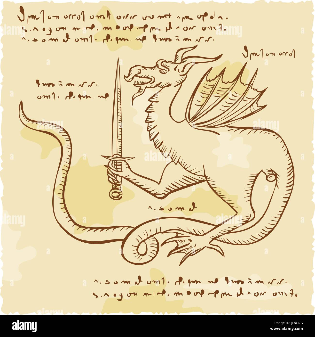 Manuscript dragon hi-res stock photography and images - Alamy
