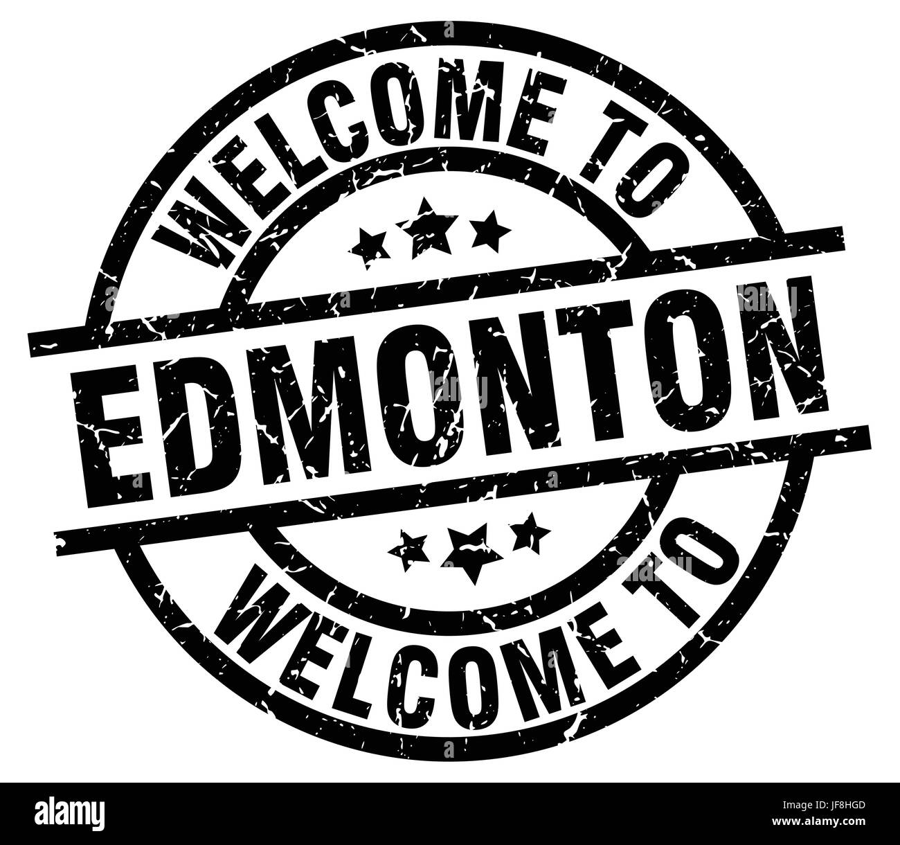 welcome to Edmonton black stamp Stock Vector