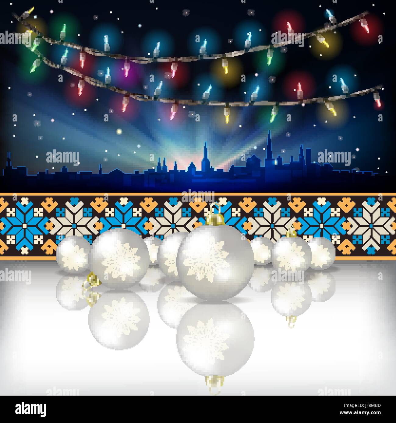 Abstract celebration background with Christmas decorations Stock Vector