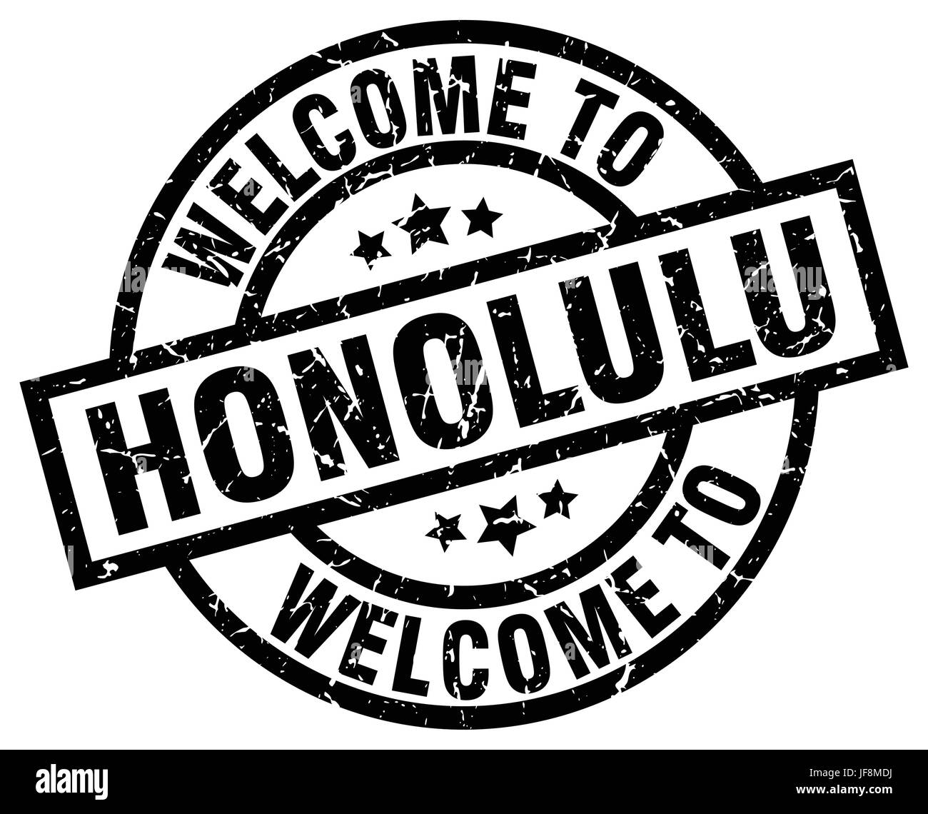 welcome to Honolulu black stamp Stock Vector