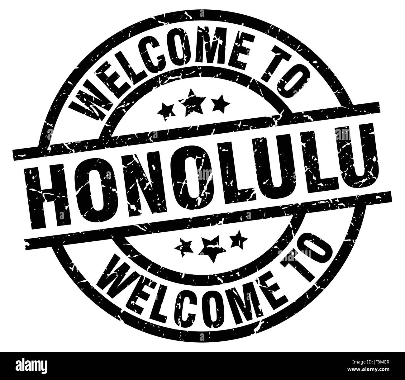welcome to Honolulu black stamp Stock Vector