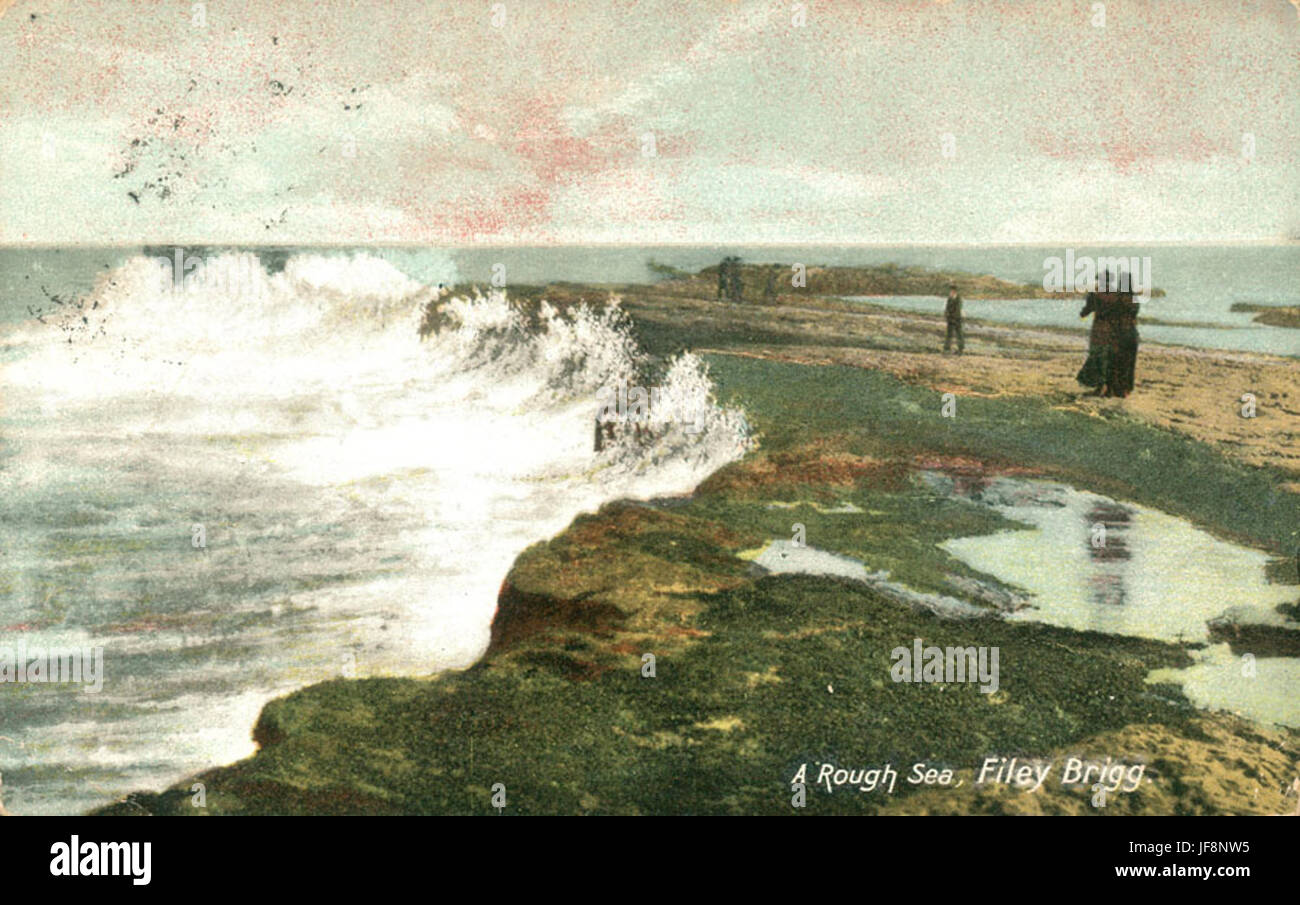 Filey Brigg 1905, a historical view of the coastal cliffs and tourist ...