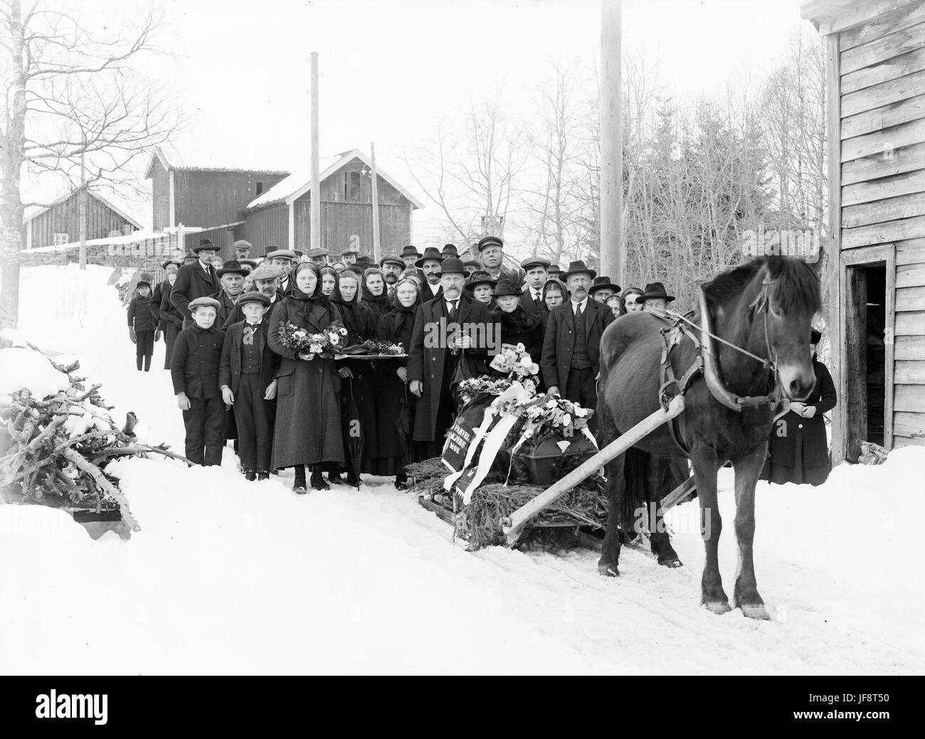 Funeral procession at Teigen, Førde, ca 1915-1920 33528870416 o Stock Photo