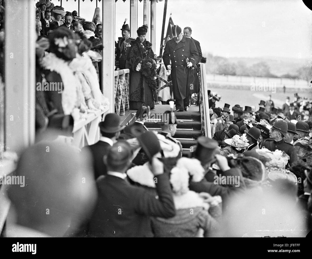 Waterford Royal visit, King and Queen on Grand Stand steps 32619451033 o Stock Photo