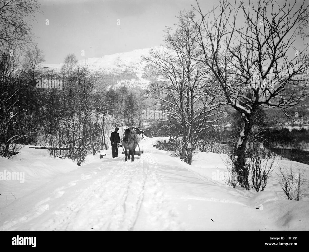 Winter at Bruland, Førde, ca 1915-1925 32726308884 o Stock Photo
