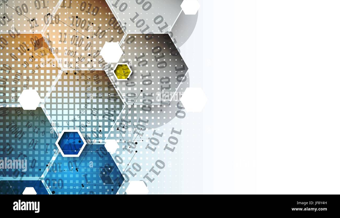 Abstract hexagon background. Technology polygonal design. Digital ...