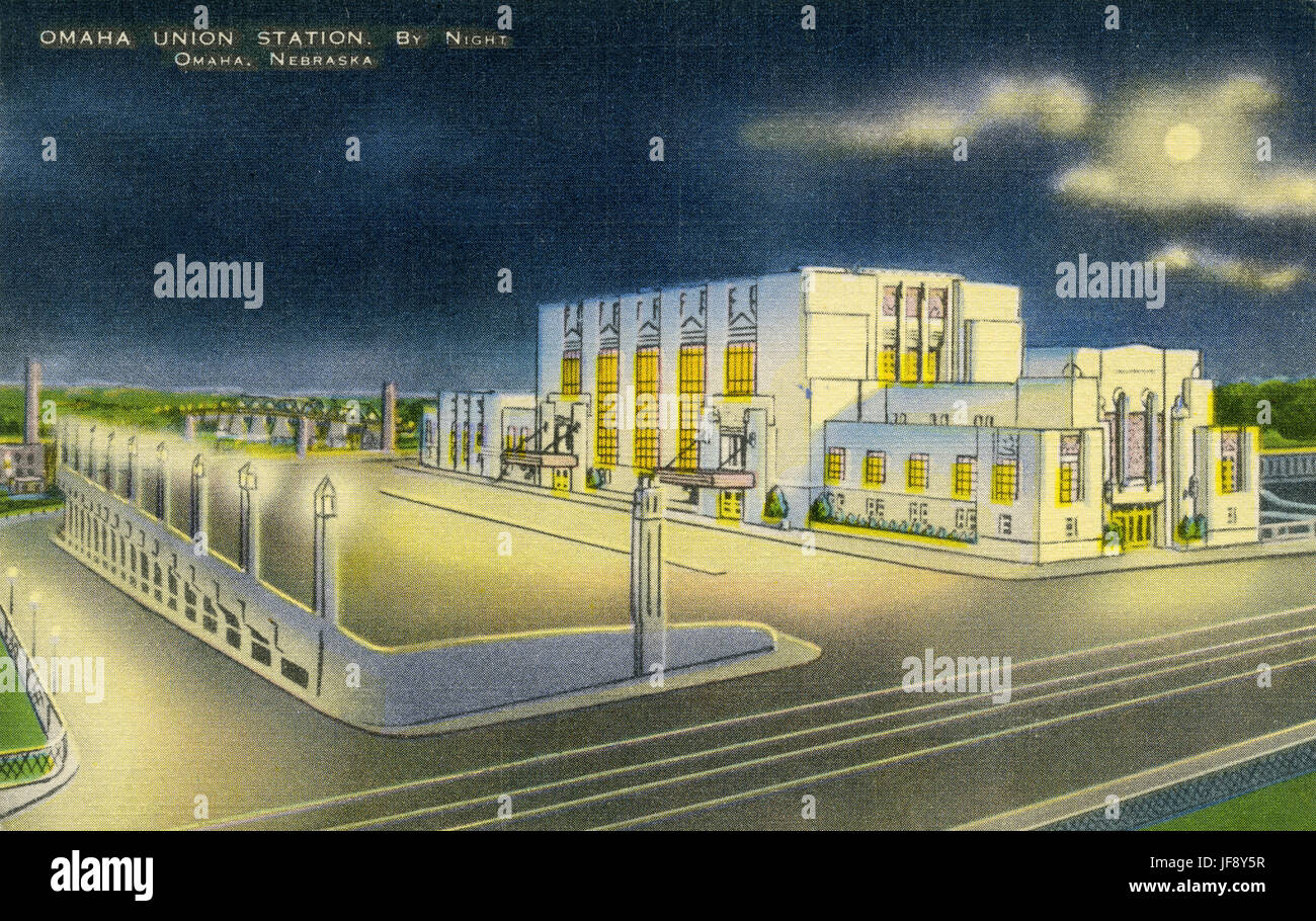 Omaha Union Station By Night Omaha Nebraska American Railways 20th 